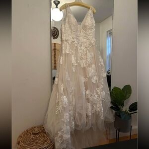 Elegant Sand Dress with Beaded Details